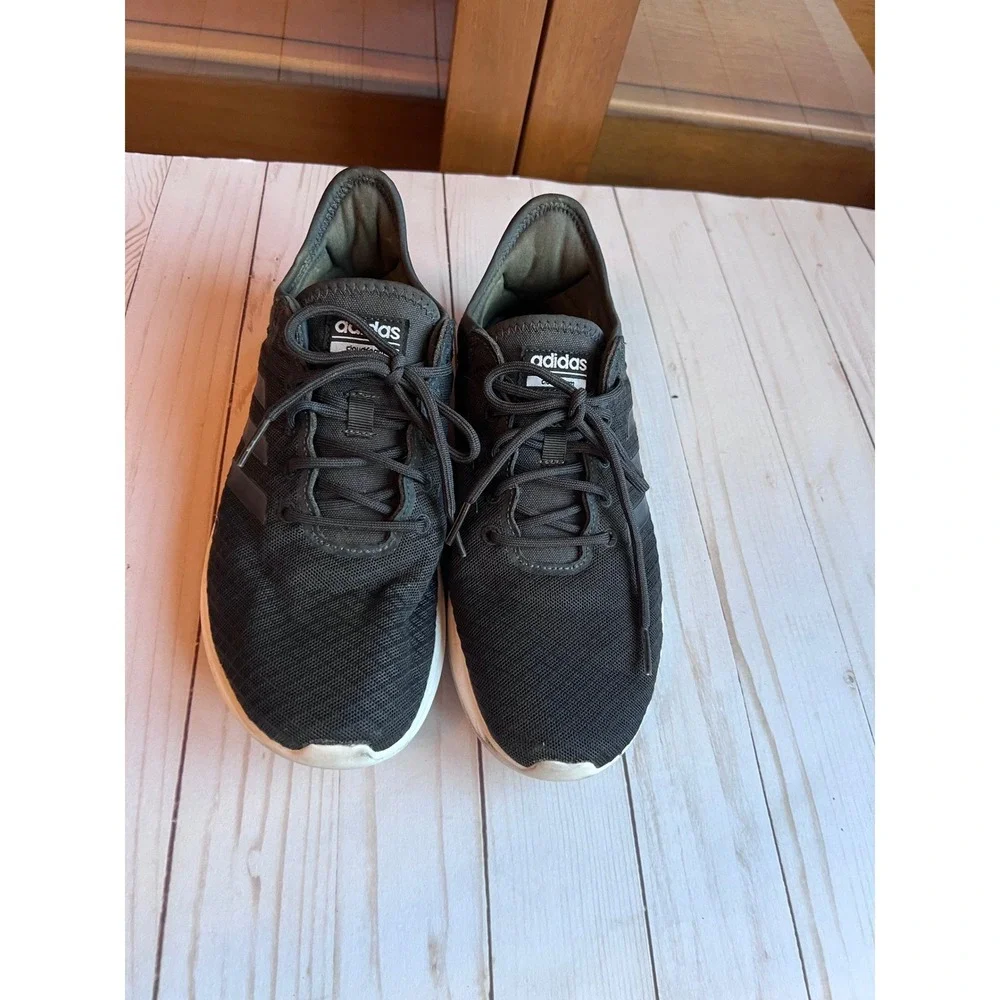 Adidas Cloudfoam QT Flex Womens Lightweight Knit Mesh Sneakers Black White 8.5
